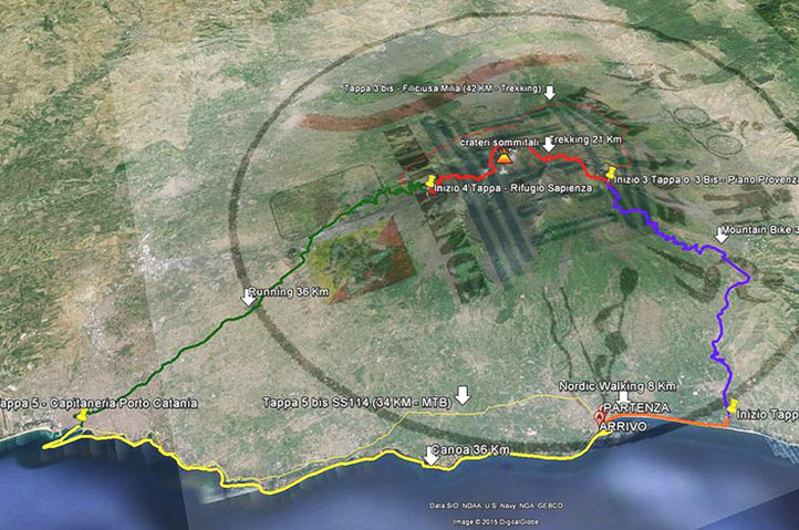 La mappa di Etna Endurance UNESCO 2015