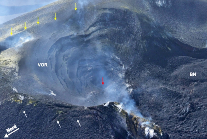 Il Cratere Centrale dell'Etna, nella sua porzione corrispondente alla Voragine